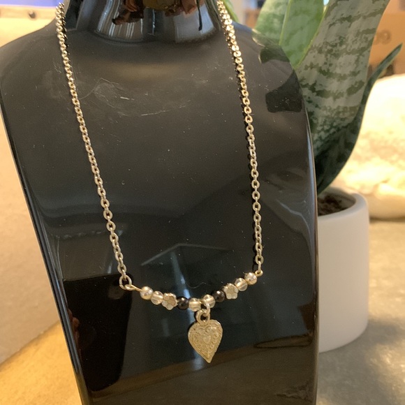 Vintage beaded heart necklace - Picture 2 of 4